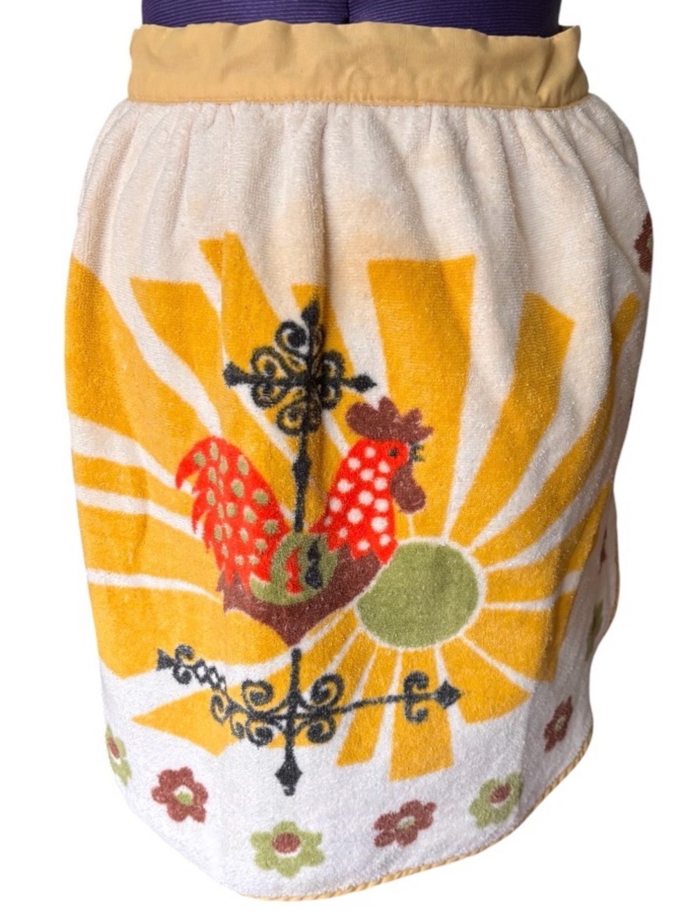 Vintage Apron Sunburst Rooster Kitchen Apron Retro Sunburst